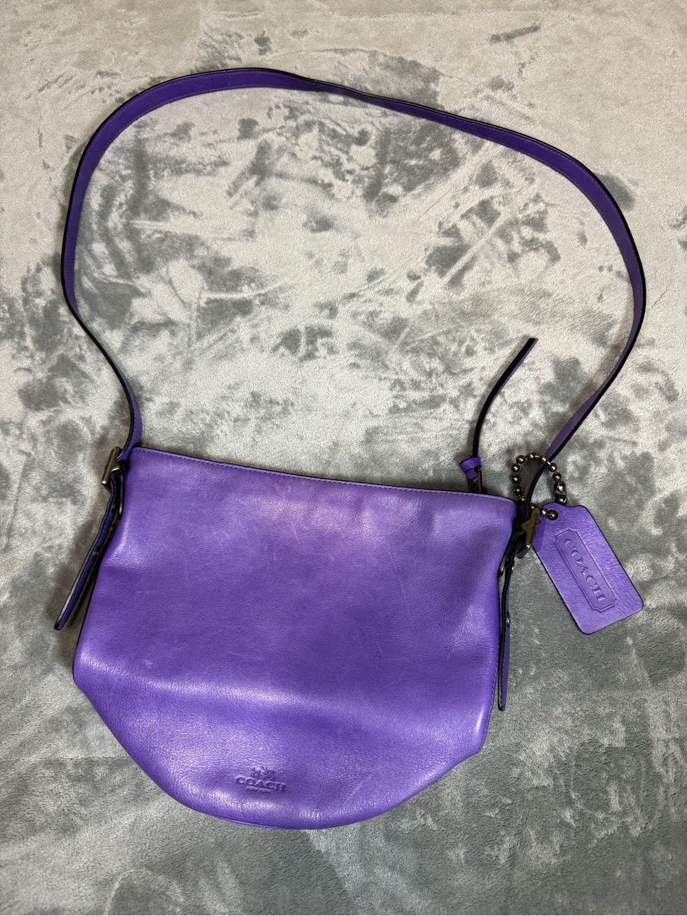 Coach Bleeker Mini Duffle Crossbody Bag Purple Leather Bucket Purse 32281 STEAL
